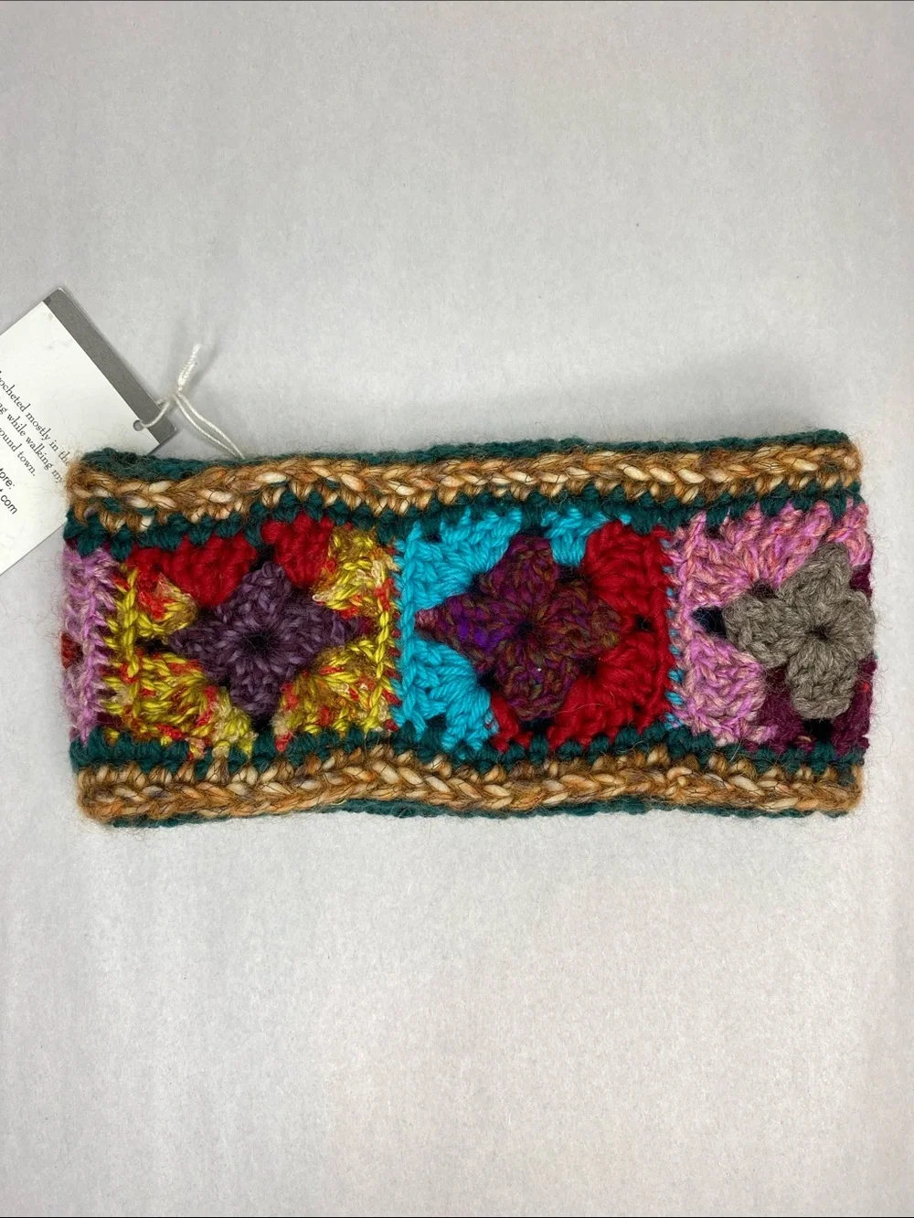 NWT Handmade Crochet Floral Knit Ear Warmer Headband Soft Cozy